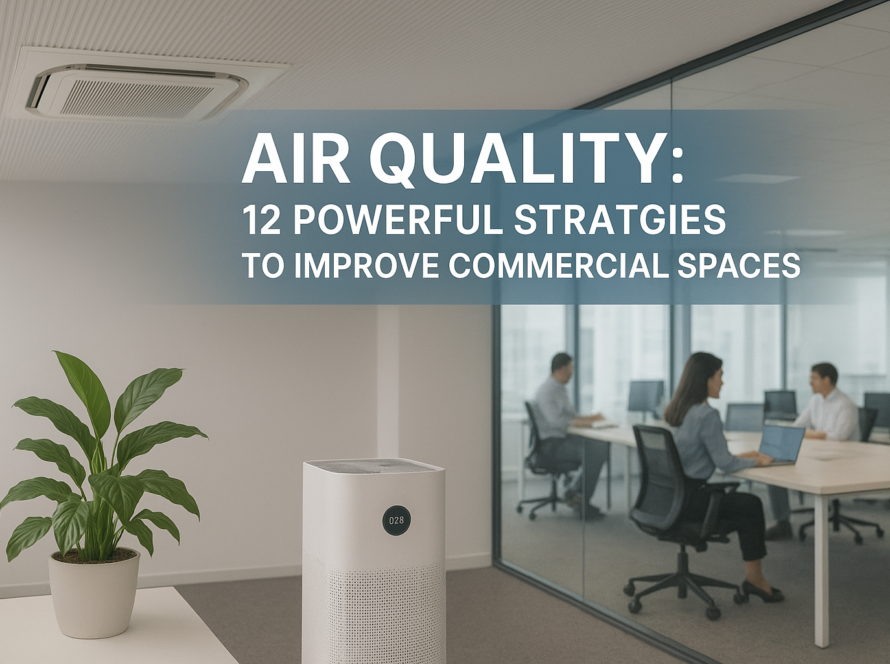 Air Quality improvement in commercial space with HVAC, air purifiers, and indoor plants